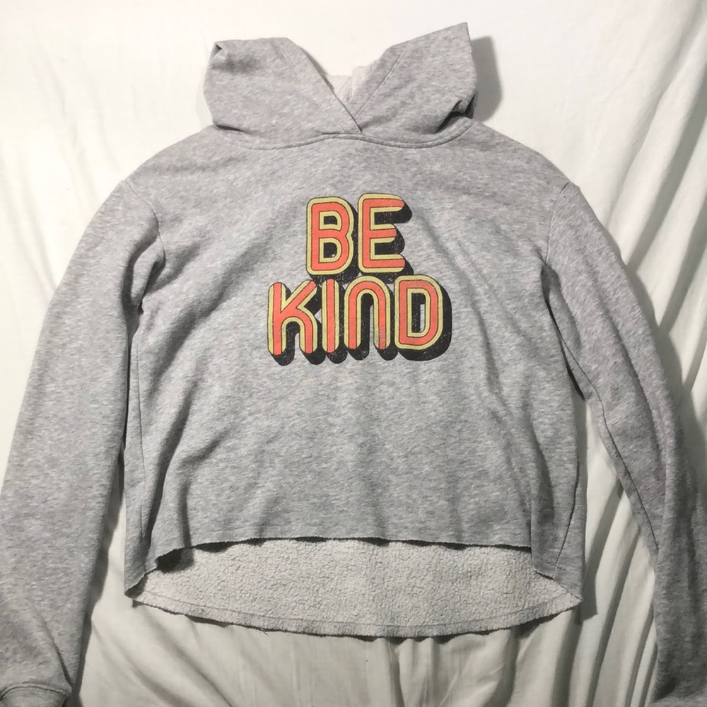 Grey hoodie saying “be kind” size 14/16 from justice